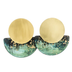 Forest & Brass Medium Inca Earrings