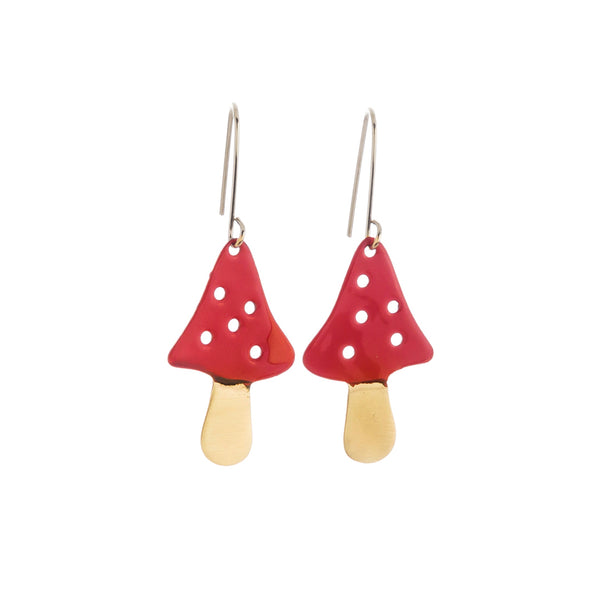 Papaya Mushroom Earrings
