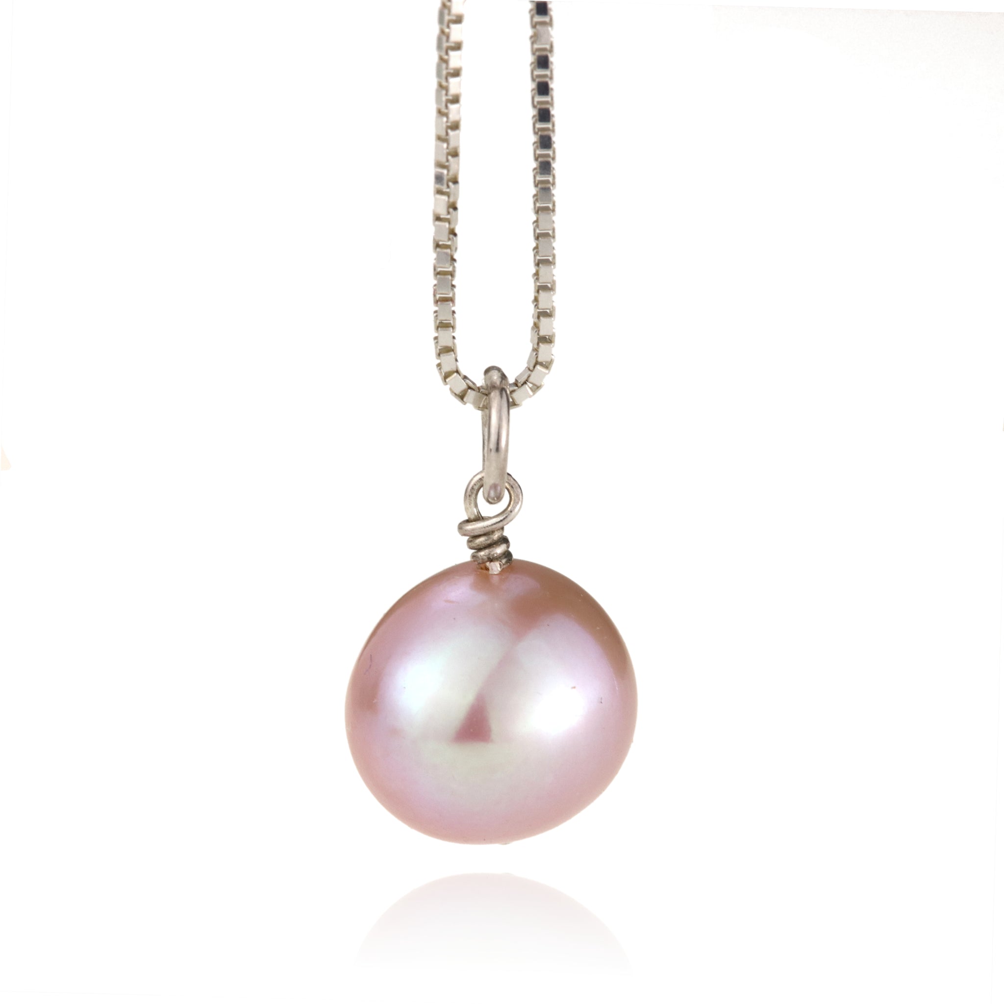 Pink Pearl And Silver Pendant