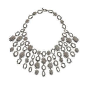 Large Silver Baroque Collar Necklace
