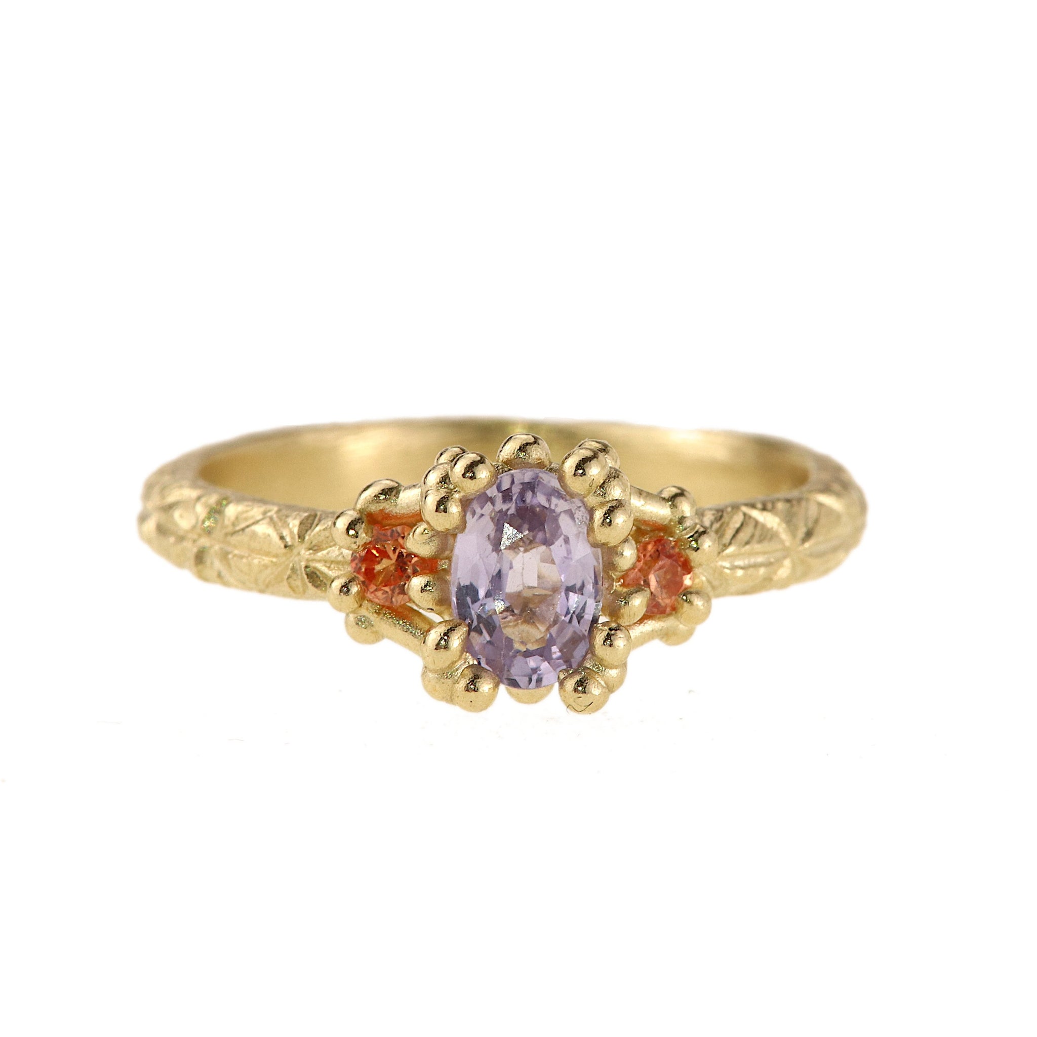 Lilac Sapphire Trio Ring