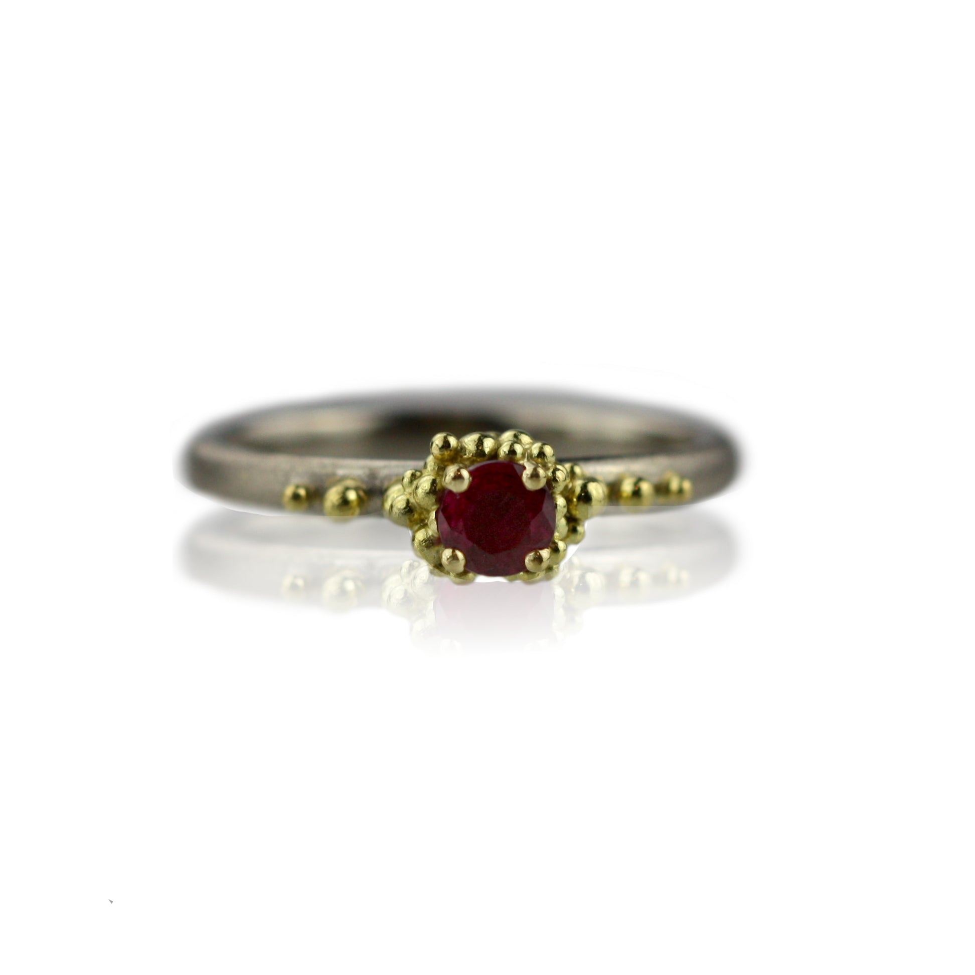 Mixed Metals Ruby Granule Ring