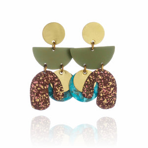 Moss Surrealist Mobile Earrings