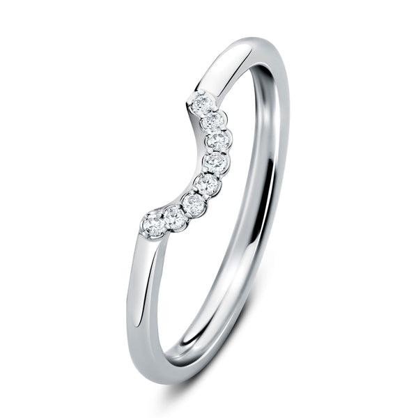 Cannele Platinum and Diamond Wedding Ring