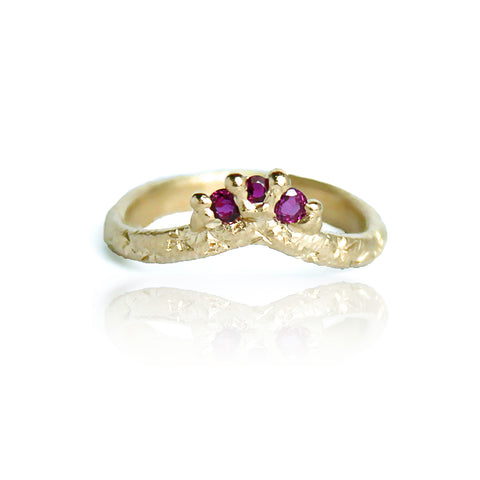9ct Gold Ruby Arc Ring