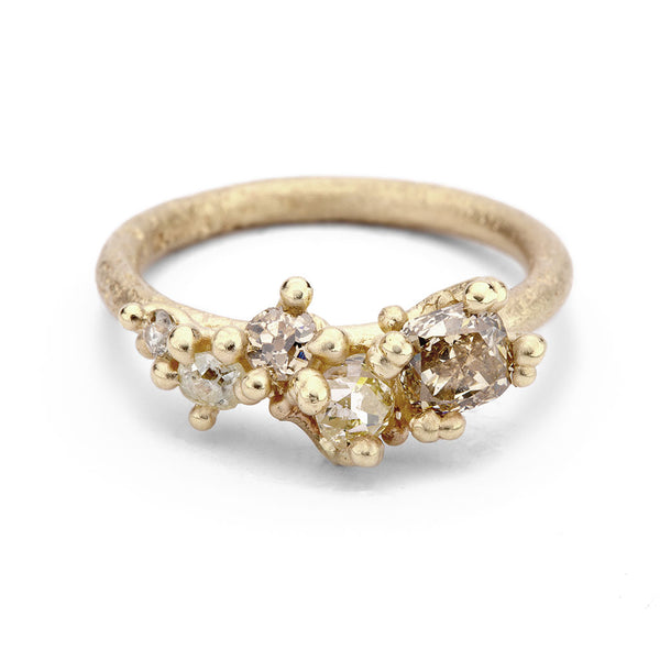 Champagne Diamond Tapering Cluster Ring