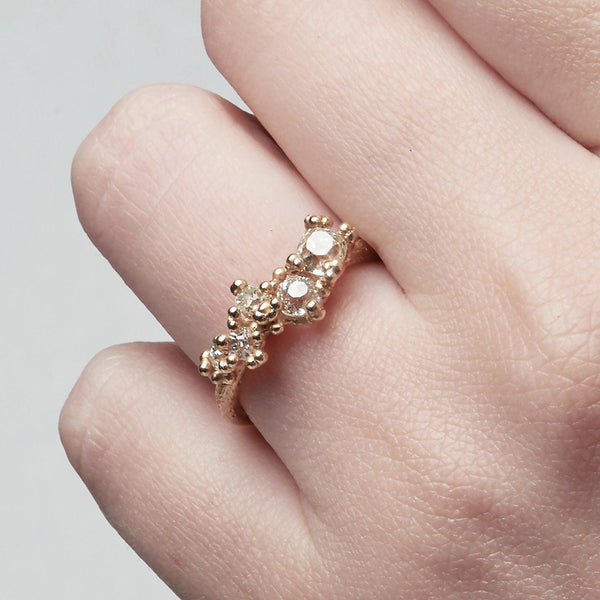 Champagne Diamond Tapering Cluster Ring