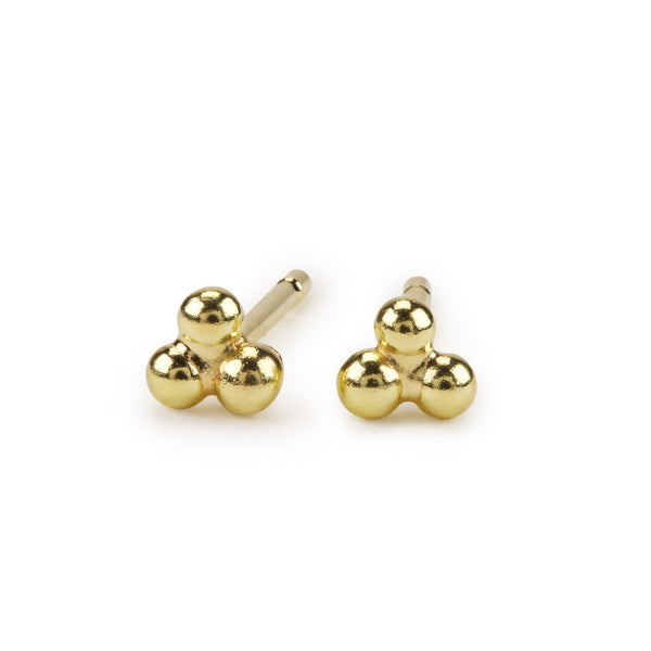 Trio Gold Granule Earrings