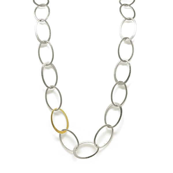 Halo Necklace Silver With Gold