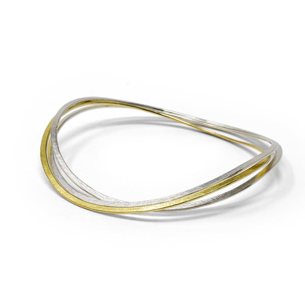 Honesty Bangle Triple In Silver And Gold