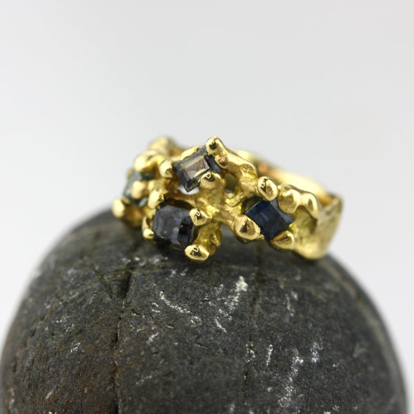 Floating Holdfast Sapphire Ring