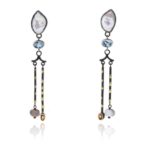 Keishi Pearl and Topaz Decadent Earrings