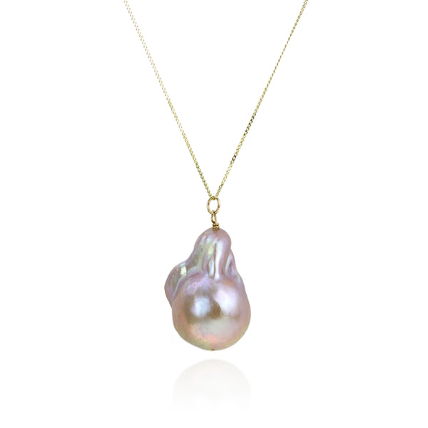 Pink Baroque Fireball Pearl Necklace