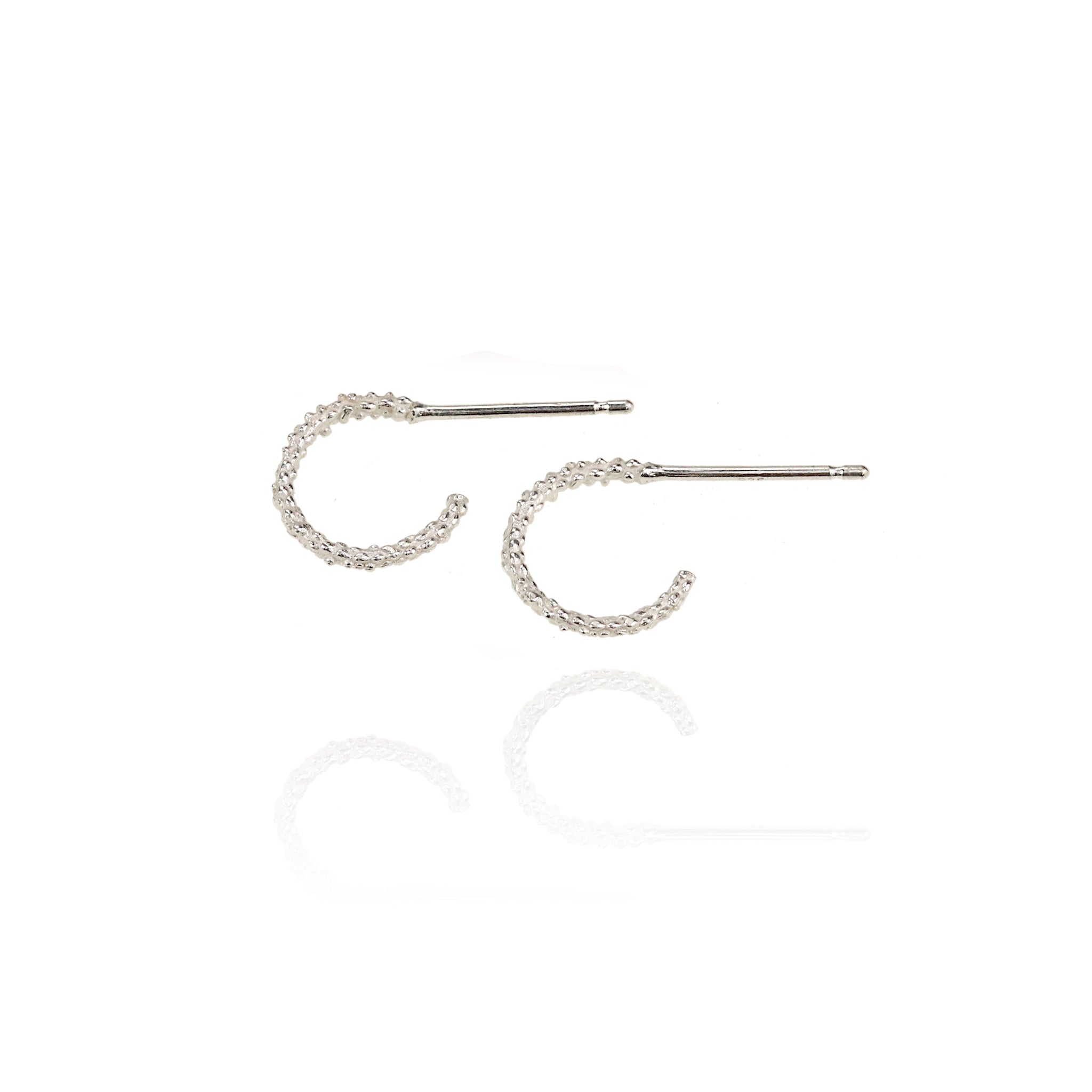 Tiny Silver Bobbled Hoops