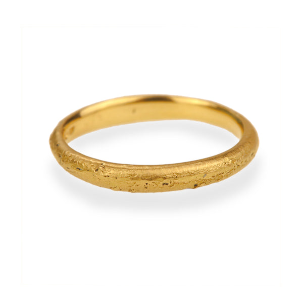 Sandcast 18ct Yellow Gold 3mm Ring