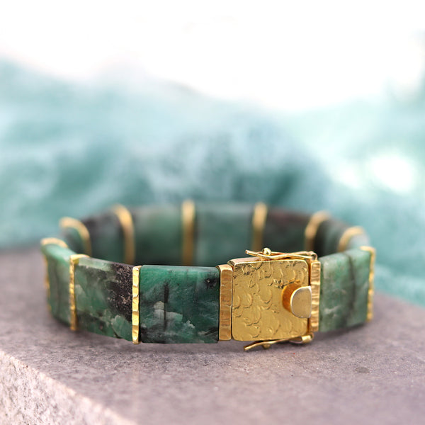 Rough Cut Brazilian Emerald Bracelet