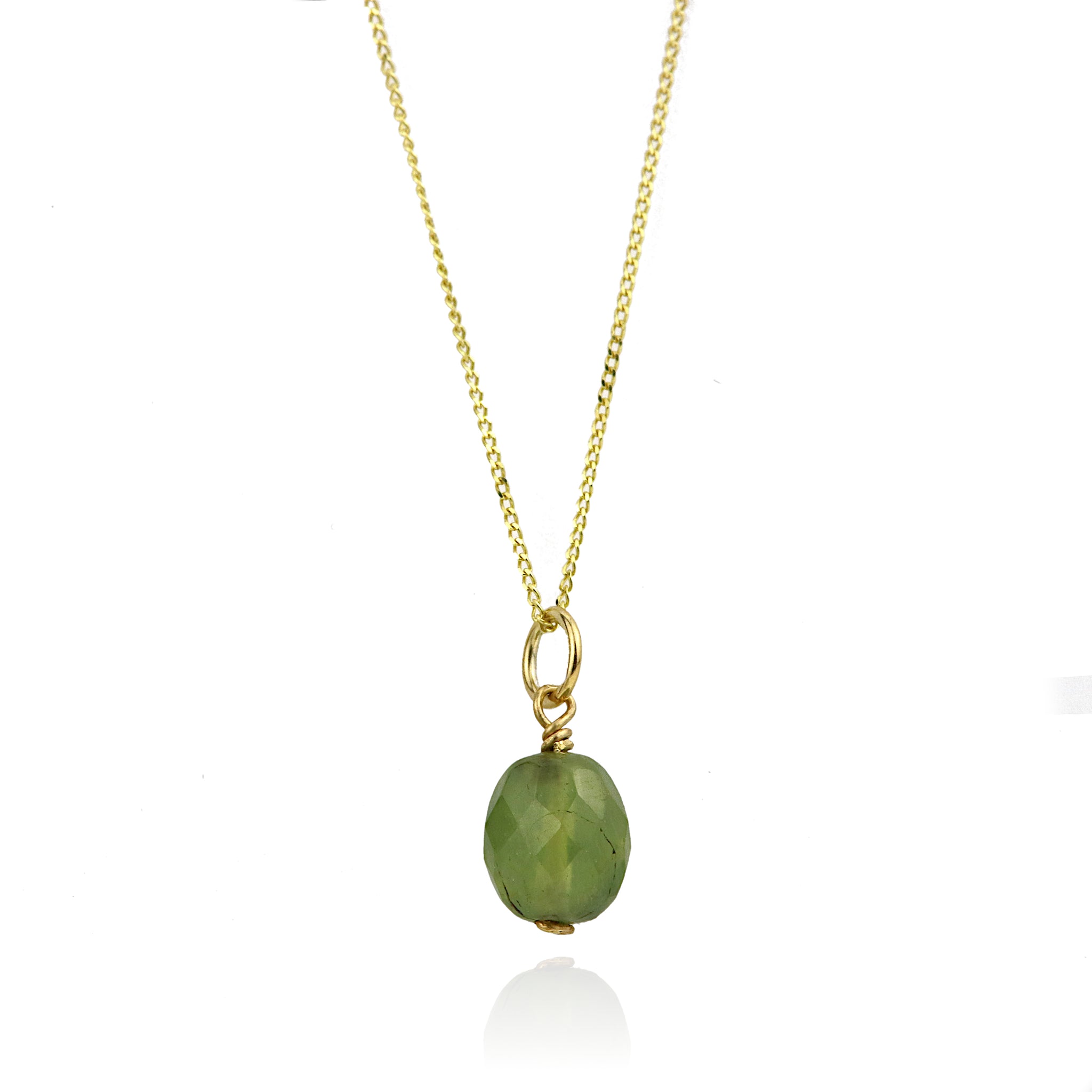 Lime Green Faceted Emerald Pendant