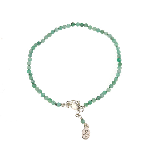 Dainty Beaded Emerald Bracelet