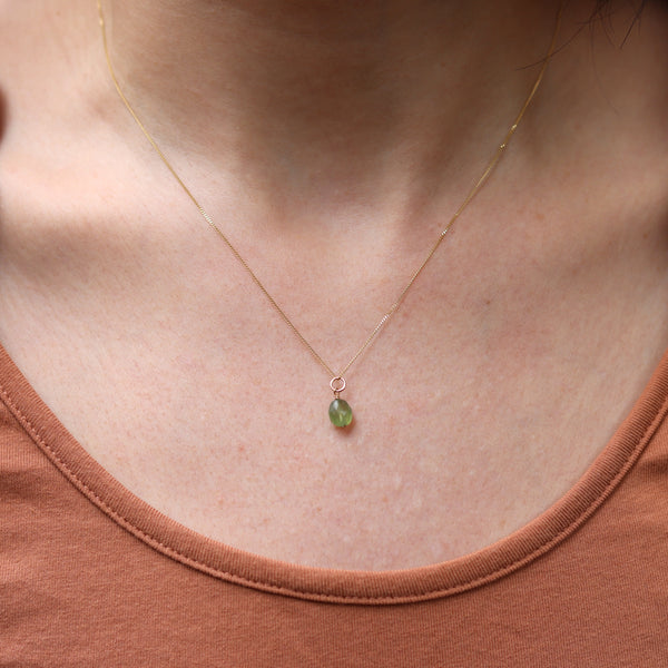 Lime Green Faceted Emerald Pendant