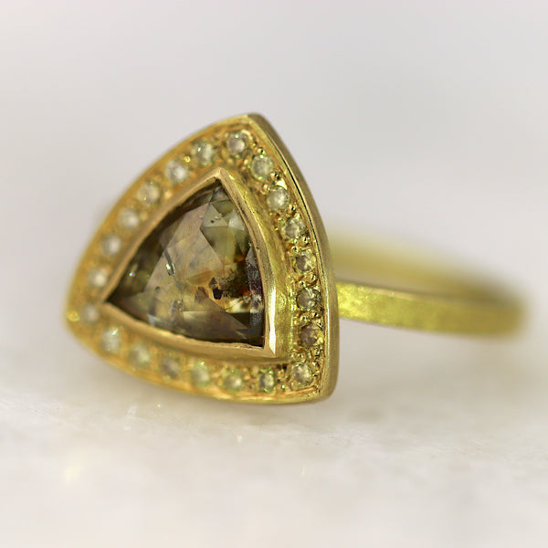 Trillion Diamond Halo Ring