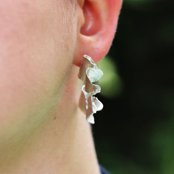 Recycled Silver Fold Hoops