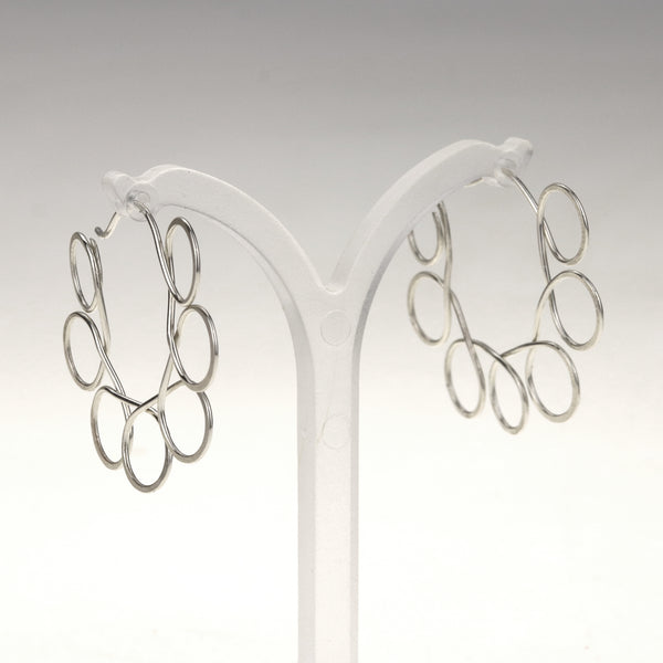 Silver Coil Hoop Earrings