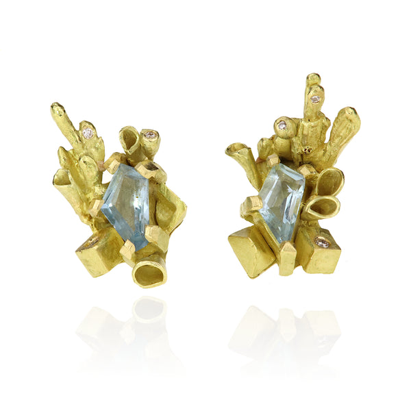 Florilegia Geo Aquamarine Earrings
