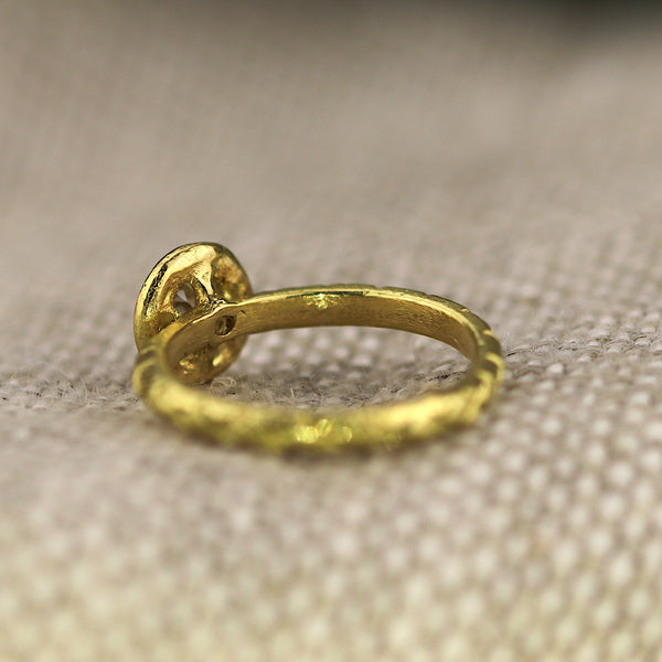 Diamond Halo Engraved Ring