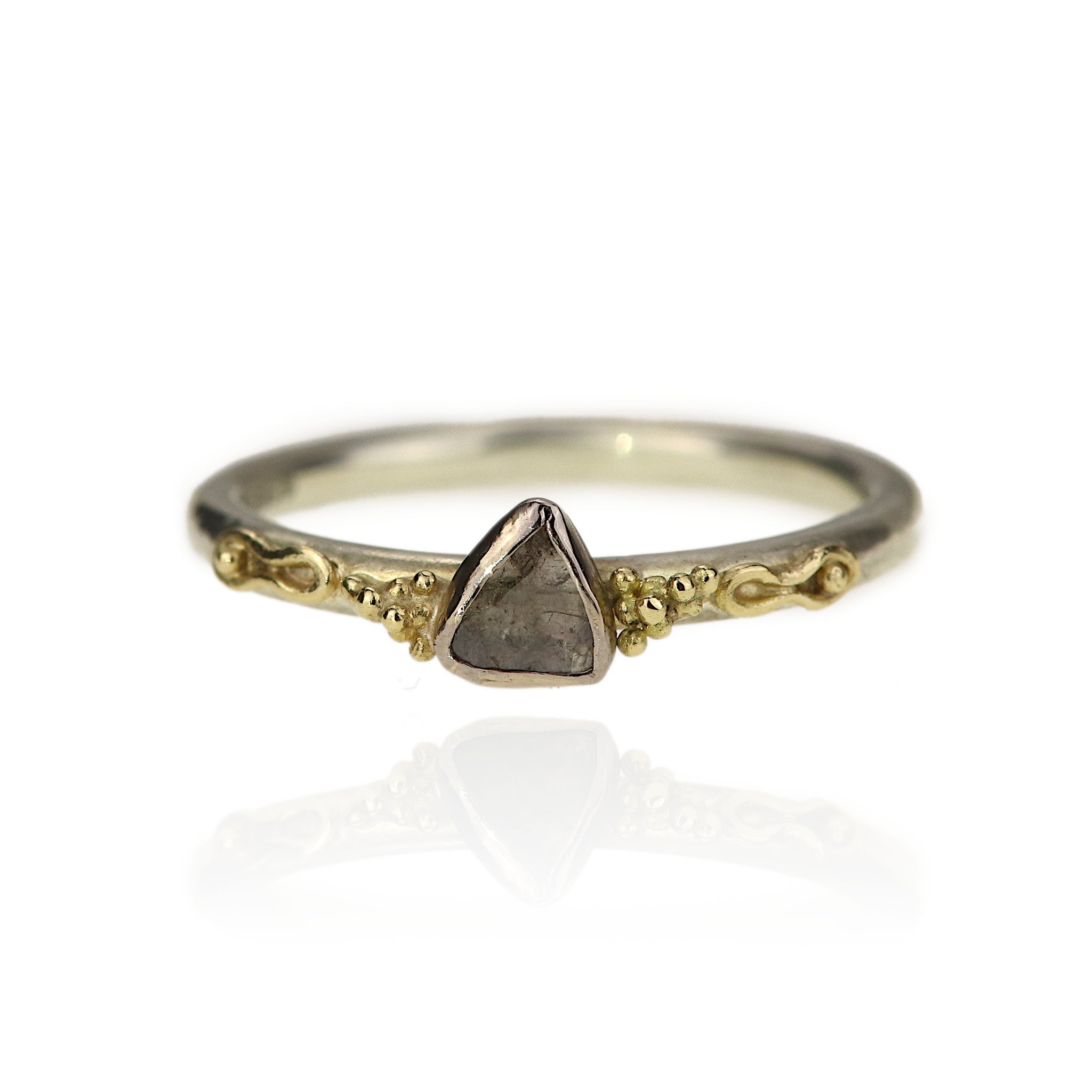 Triangular Diamond Cornucopia Ring