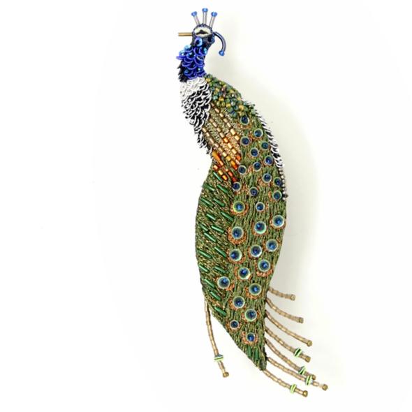 Indian Peacock Brooch Pin Gill Wing Jewellery