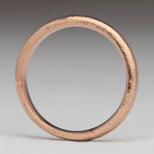 Sandcast 9ct Rose Gold 3mm Ring