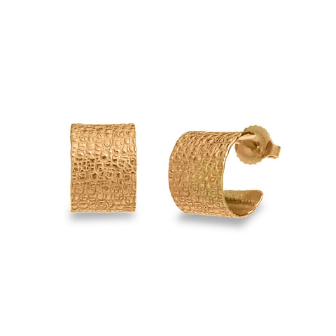 Small Stamped Gold Vermeil Hoops