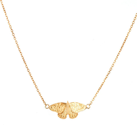 Embossed Gold Butterfly Pendant