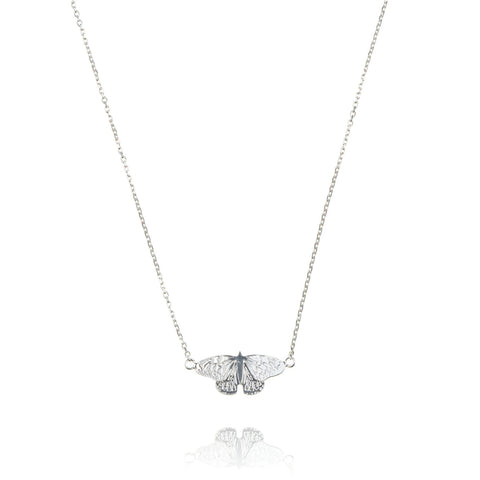 Embossed Silver Butterfly Pendant