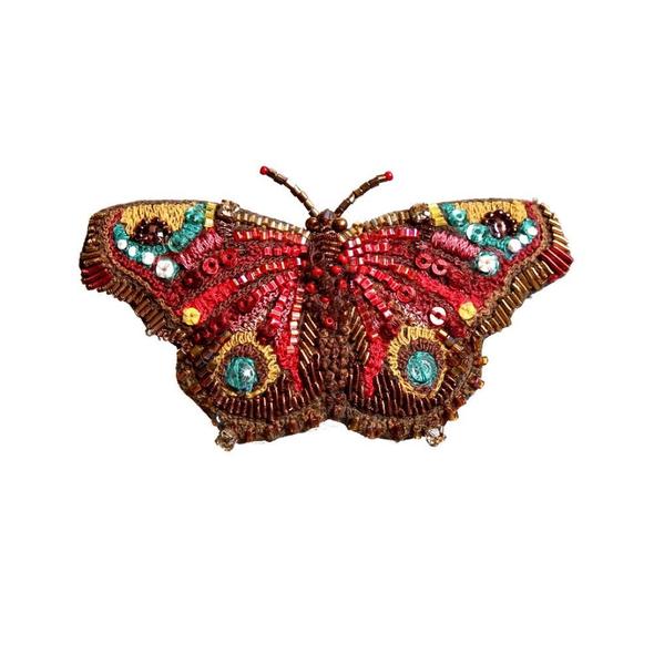 European Peacock Butterfly Brooch Pin