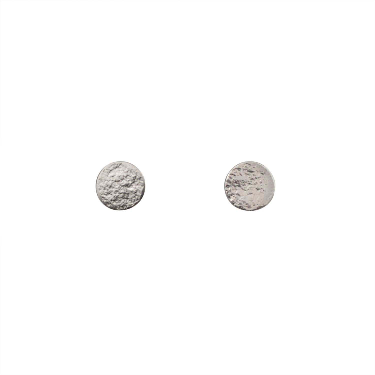 Silver Paillette Medium Stud Earrings