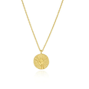 Gold Sun Disc Necklace