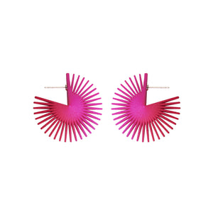 Pink Wheel Hoop Earrings