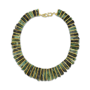 Large Rough Cut Brazilian Emerald Necklace