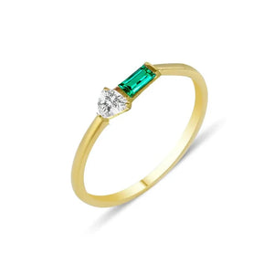 Dainty Eline Emerald Ring