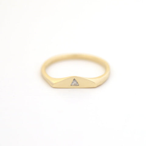 14ct Gold Diamond Triangle Symbolic Ring