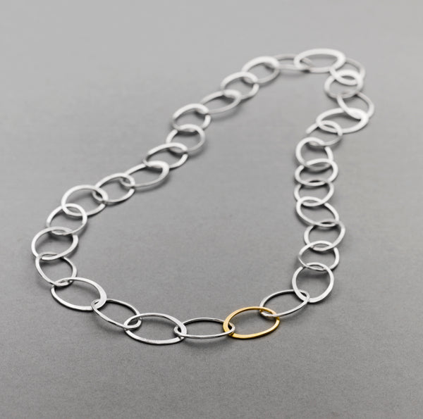 Halo Necklace Silver With Gold