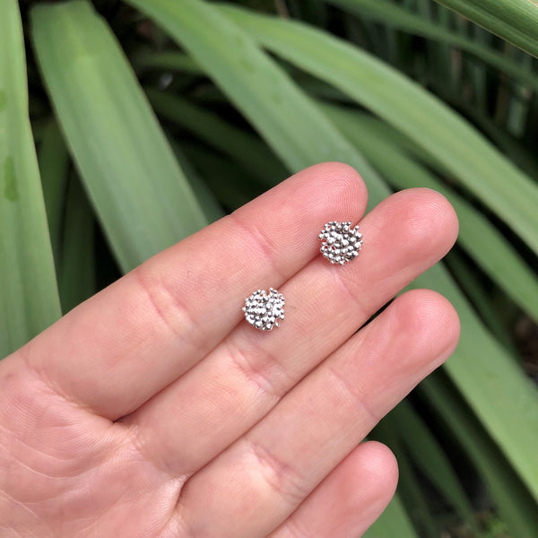 Small Silver Berry Earrings