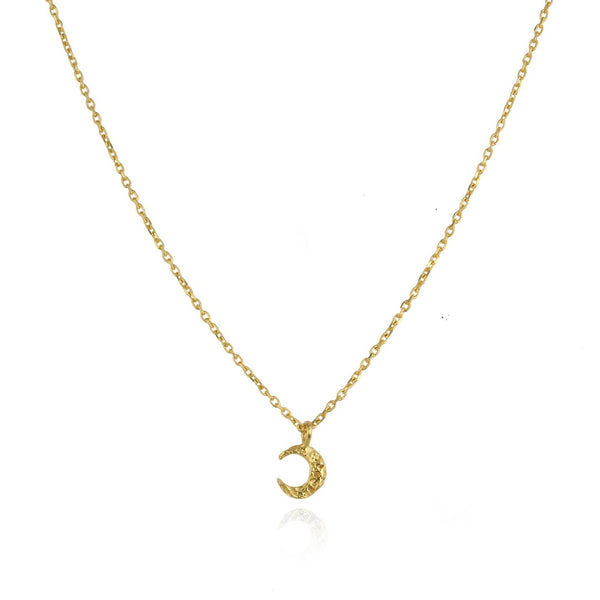 Gold Micro Crescent Moon Necklace