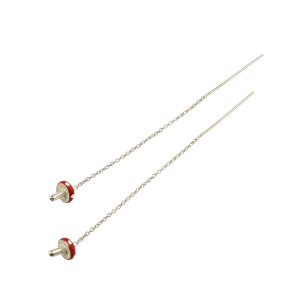 Mushroom Threaded Chain Earrings
