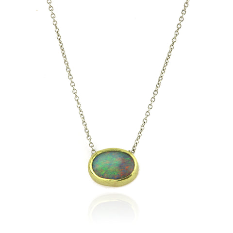 Two Tone Gold And Opal Pendant