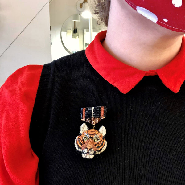 Tiger Honour Medal Brooch Pin